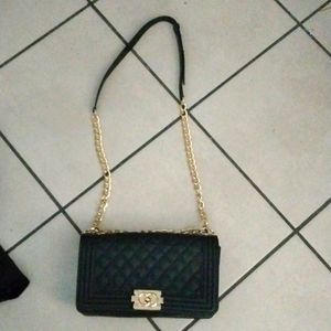 Black chain purse
